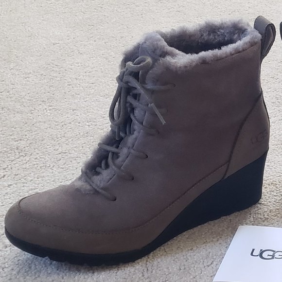 UGG Bridgit Ankle Wedge Boots in Mole - Picture 7 of 10